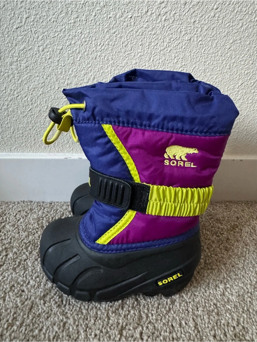 Sorel Kids Purple and Yellow Winter Boots